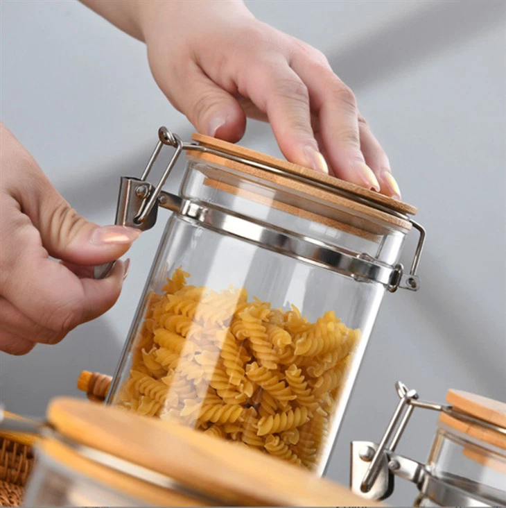 Glass Jars With Bamboo Lids, Glass Food Jars With Lock Lids